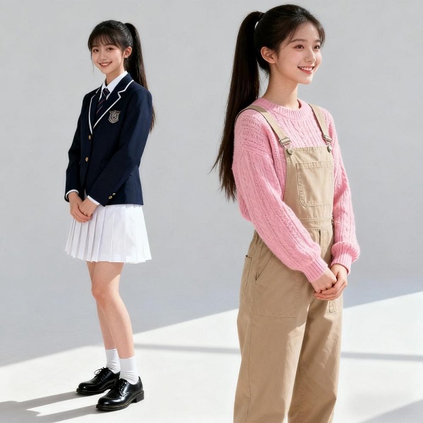 定制校服与日常常服对比