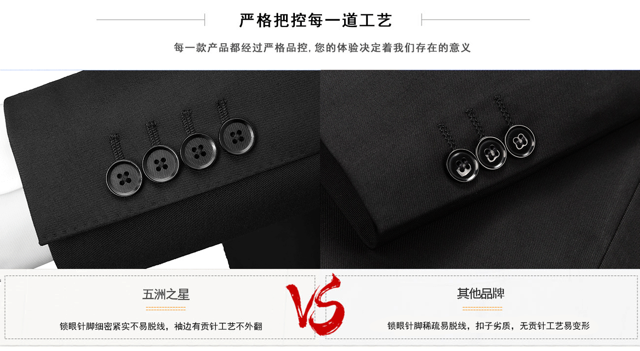 修身西服套装牛仔细节图